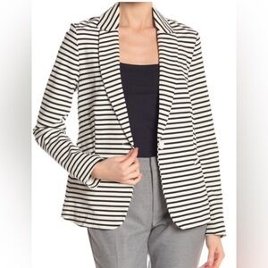 Philosophy Black and White Striped Blazer Tailored Fit
